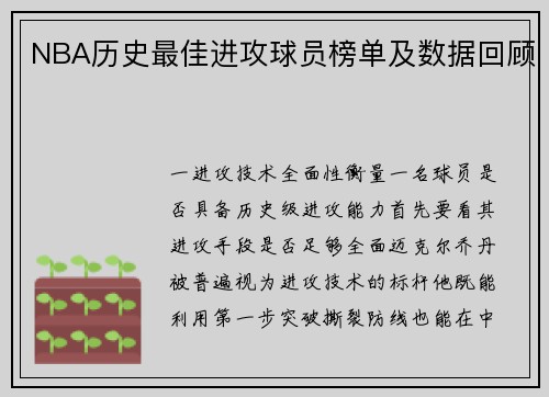 NBA历史最佳进攻球员榜单及数据回顾
